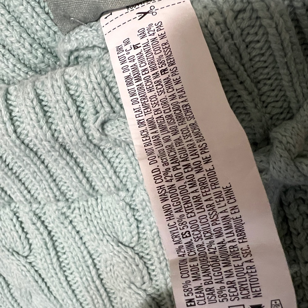 Forever 21 X Pantone Knit Shorts Women's Medium Mint Green Aqua Cable Knit - Picture 7 of 8